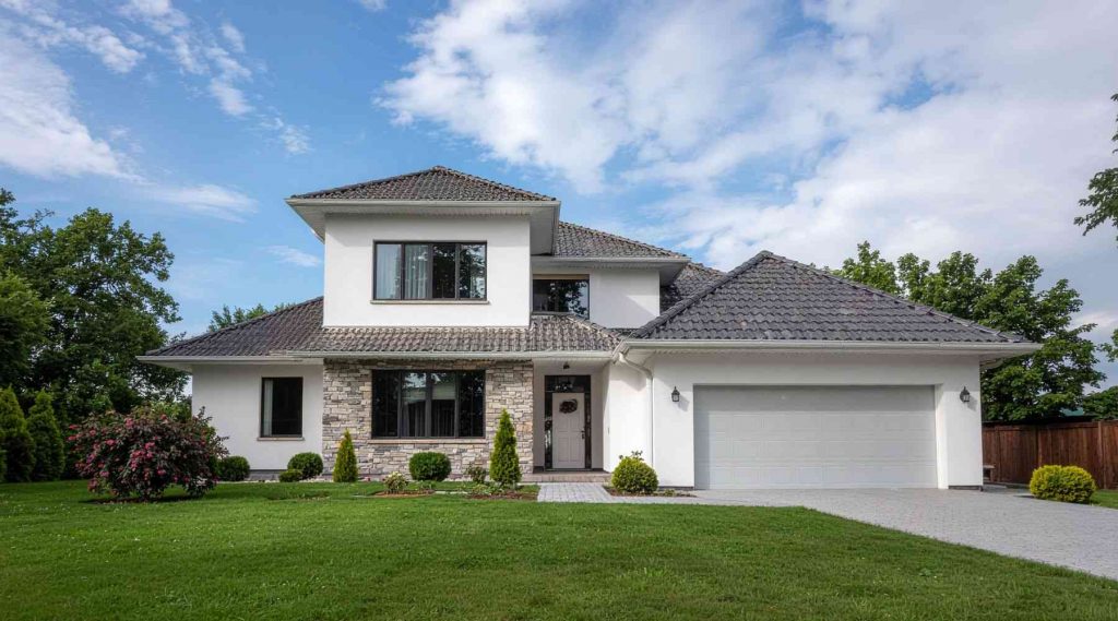 With garage at Crawfordsville